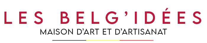 Logo de Les Belg'idées, représentant une maison d'art et d'artisanat avec un design moderne et coloré.